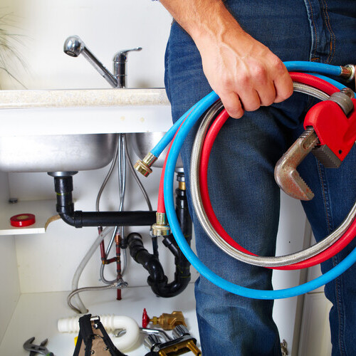 Plumbing tools on the kitchen