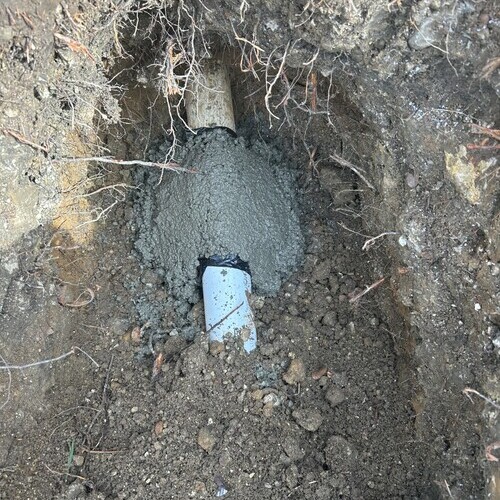 a sewer line in the ground